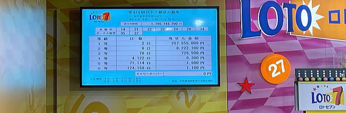 2025年9月12日(金) ロト7当選番号速報最新回 第643回全国自治宝くじ